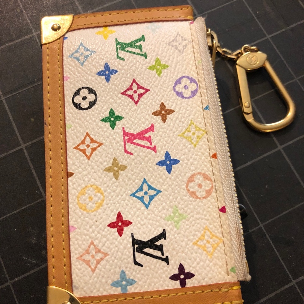 Authentic White Murakami Louis Vuitton Key Pouch